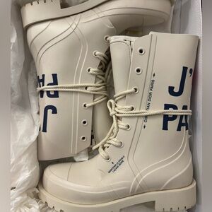 Dior Off White Rubber Boots